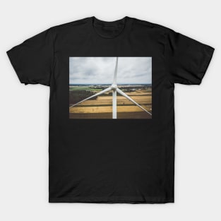 Aerial close-up of windmill turbine T-Shirt